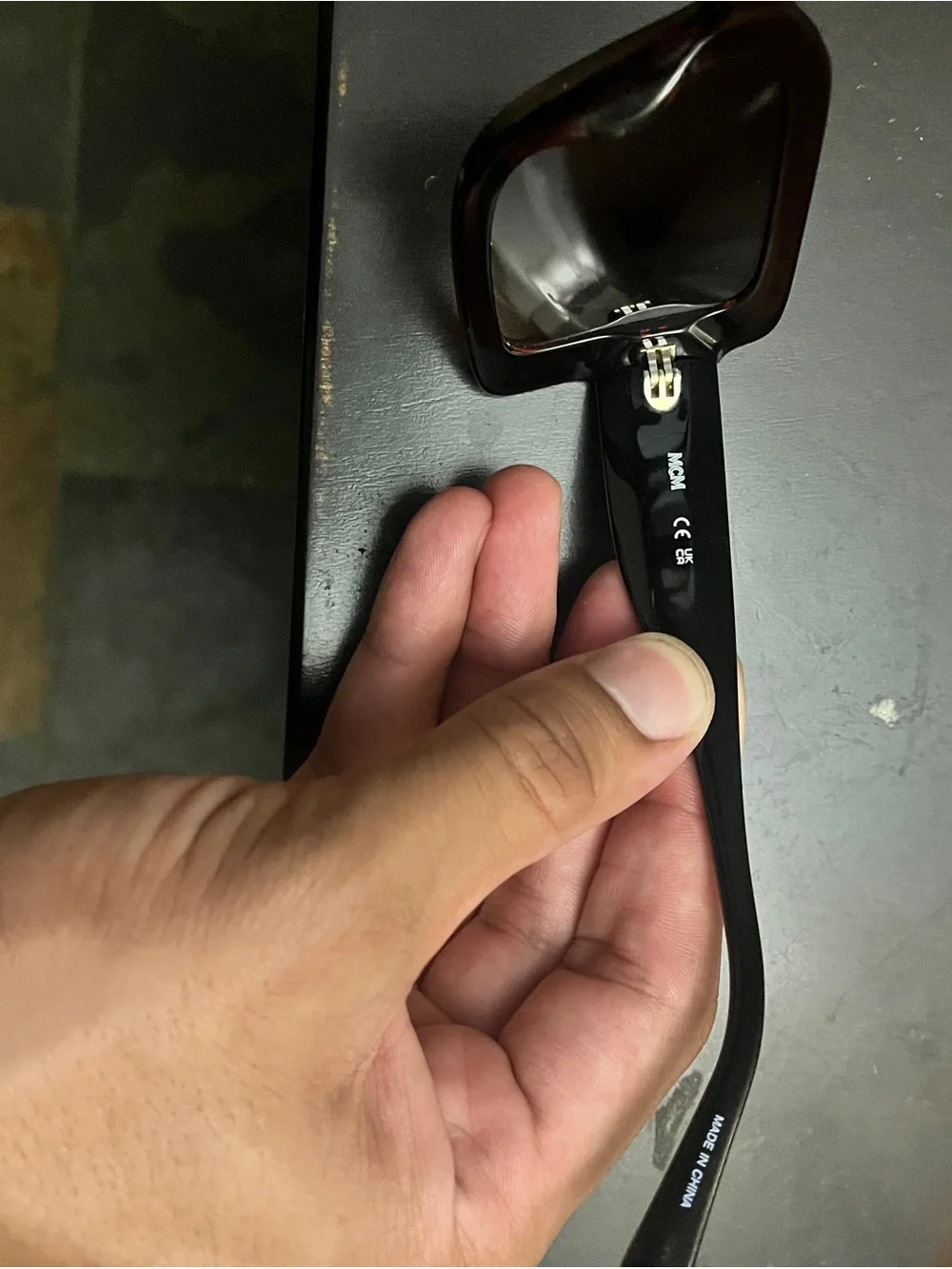 MCM Black Square Frames with Brown Monogram Temples
